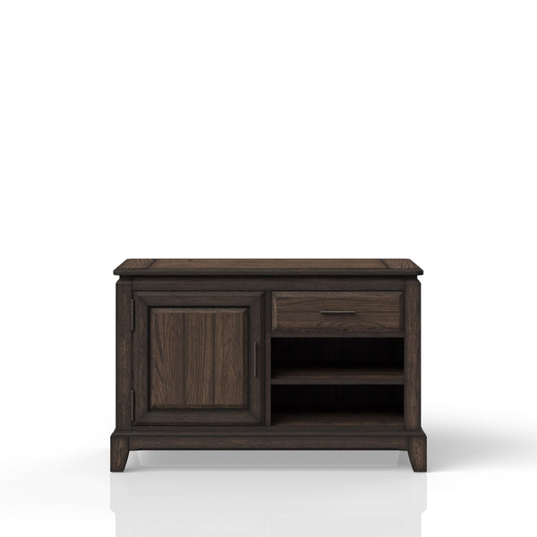 English Elm Chocolate Solid Wood Office Storage Credenza with Drawers, Shelves & Traditional Design for Home B2699P208300