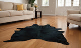 Homeroots 6 Ft Natural Black Brindled Cowhide Rug Natural Black Cowhide 334411