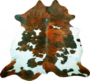 Homeroots 6 Ft Tri-colored Brindled Cowhide Rug Tri,Colored Cowhide 334412