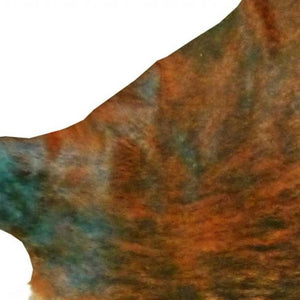 HomeRoots 5' Handmade Cowhide Area Rug - Rustic Elegance for Warmth, Unique Texture, and Style in Any Room Tri-colored 334412