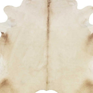 HomeRoots 5' Handmade Cowhide Area Rug - Rustic Elegance for Warmth, Unique Texture, and Style in Any Room Blush 334413