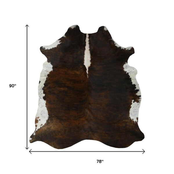 HomeRoots 6' Handmade Cowhide Area Rug - Rustic Elegance, Unique Texture, Durable Design for Any Space Classic 334418