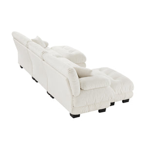 English Elm Luxury Modular U-Shaped Sectional Sofa - Oversized Cloud Couch With Ottomans For Stylish Living Spaces W714S01003