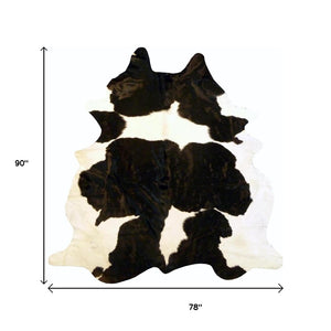 HomeRoots 6' Handmade Cowhide Area Rug - Rustic Elegance, Unique Texture, Durable Design for Any Space Holstein 334421