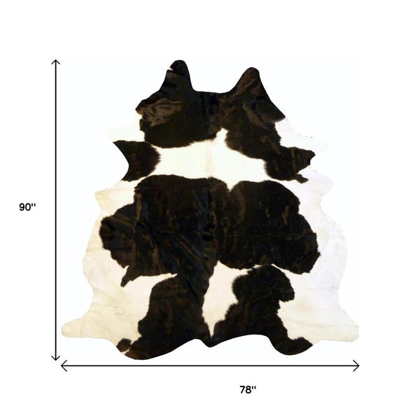 HomeRoots 6' Handmade Cowhide Area Rug - Rustic Elegance, Unique Texture, Durable Design for Any Space Holstein 334421