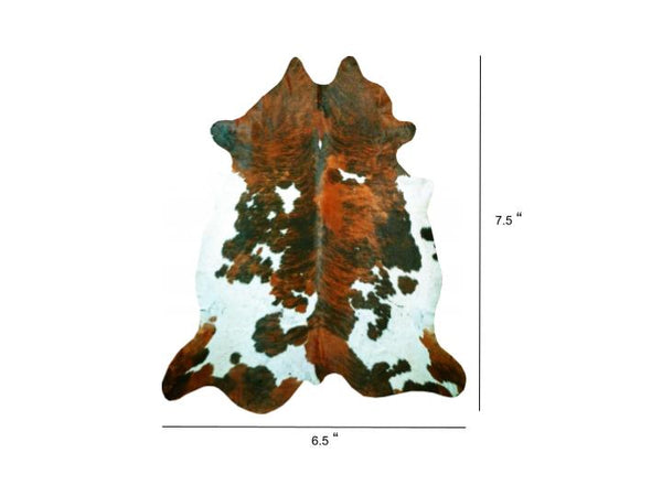 Homeroots 6.5 Ft  Tri-colored Brindled Cowhide Rug Tri,Colored Cowhide 334423