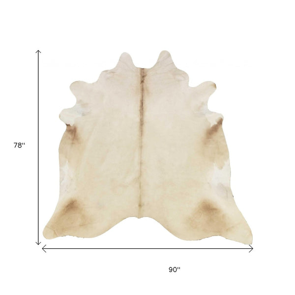 HomeRoots 6' Handmade Cowhide Area Rug - Rustic Elegance, Unique Texture, Durable Design for Any Space Champagne 334424