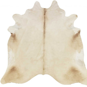HomeRoots 6' Handmade Cowhide Area Rug - Rustic Elegance, Unique Texture, Durable Design for Any Space Champagne 334424