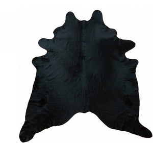 HomeRoots 6' Handmade Cowhide Area Rug - Rustic Elegance, Unique Texture, Durable Design for Any Space Black Dyed 334425