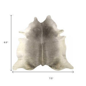 HomeRoots 6' Handmade Cowhide Area Rug - Rustic Elegance, Unique Texture, Durable Design for Any Space Grey 334427