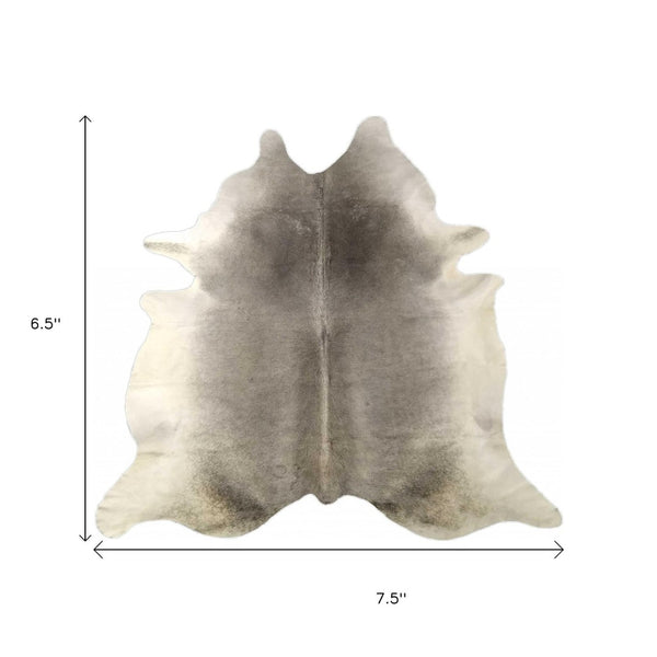 HomeRoots 6' Handmade Cowhide Area Rug - Rustic Elegance, Unique Texture, Durable Design for Any Space Grey 334427