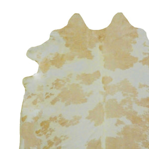 Homeroots 6.5' White And Tan Brazilian Natural Cowhide Area Rug White And Tan Cowhide 334429
