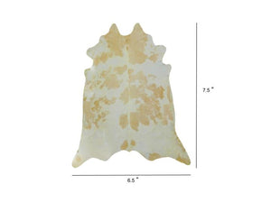 Homeroots 6.5' White And Tan Brazilian Natural Cowhide Area Rug White And Tan Cowhide 334429