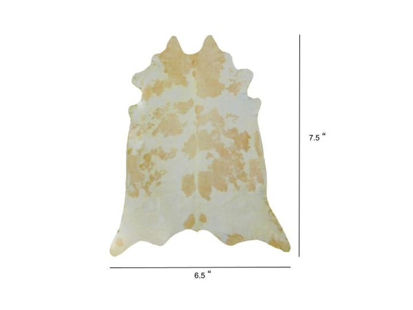 Homeroots 6.5' White And Tan Brazilian Natural Cowhide Area Rug White And Tan Cowhide 334429