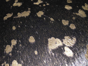 Homeroots 6 Ft Gold Devore On Black Stenciled Cowhide Rug Gold Devore Cowhide 334434