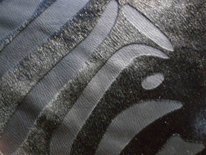 Homeroots 6 Ft Black Etched Zebra Stenciled Cowhide Rug Black Etched Cowhide 334438