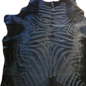 HomeRoots 6' X 7' Red Cowhide Handmade Area Rug - Luxurious Texture, Unique Craftsmanship for Any Space Black Etched 334438