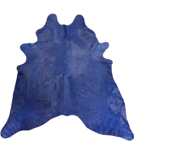 Homeroots 6 Ft Navy Dyed Stenciled Cowhide Rug Navy Dyed Cowhide 334439