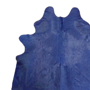 Homeroots 6 Ft Navy Dyed Stenciled Cowhide Rug Navy Dyed Cowhide 334439