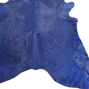 HomeRoots 6' X 7' Red Cowhide Handmade Area Rug - Luxurious Texture, Unique Craftsmanship for Any Space Navy Dyed 334439