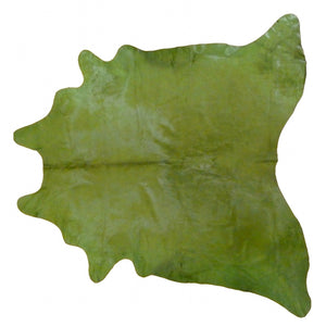 Homeroots 6 Ft Green Dyed Stenciled Cowhide Rug Green Dyed Cowhide 334441