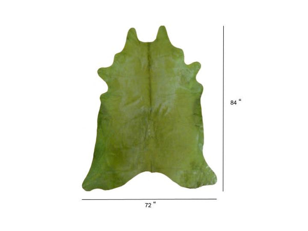 Homeroots 6 Ft Green Dyed Stenciled Cowhide Rug Green Dyed Cowhide 334441