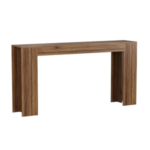 English Elm 62.99-inch Farmhouse Console Table Slim Entryway Sofa Accent with Rustic Wood Finish Walnut W1706P399684