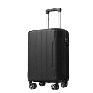 English Elm Luggage Set 3 Piece Abs Hard Shell Expandable Suitcase with Tsa Lock Spinner Wheels Black N730P296765B