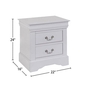 English Elm 2 Drawers Solid Pine Nightstand In Elegant White Finish – Stylish Storage For Every Bedroom Decor B016P253281