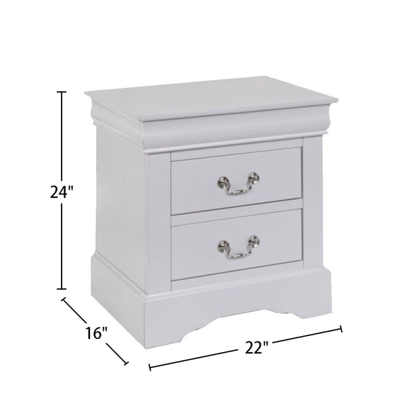 English Elm 2 Drawers Solid Pine Nightstand In Elegant White Finish – Stylish Storage For Every Bedroom Decor B016P253281