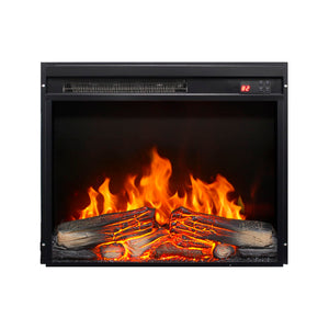 English Elm 23 Inch Electric Fireplace Insert with Led Log Set Infrared Remote and Timer Control W1769P383499