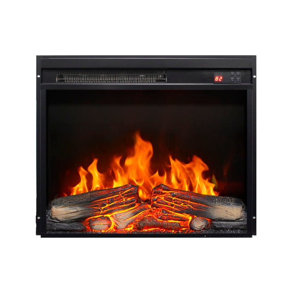 English Elm 23 Inch Electric Fireplace Insert with Led Log Set Infrared Remote and Timer Control W1769P383499
