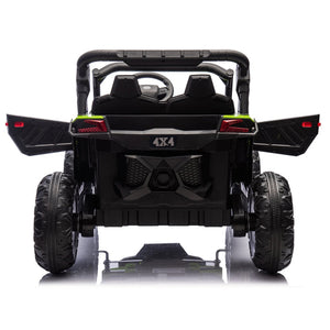 English Elm 24v Two Seat Kids Electric Utv with Parental Remote Suspension Off Road Ride On Green W1578P184798