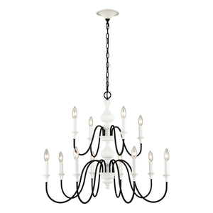 Val de Loire 36'' Wide 12-Light Chandelier - White 33470/8+4 Elk Lighting