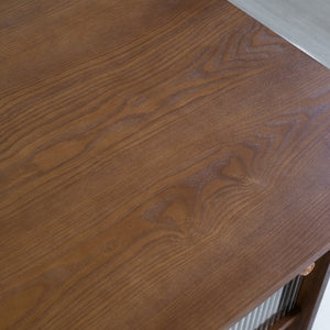 English Elm 47"rectangular Coffee Table Fluted Glass Sliding Doors Retro Wood Grain Living Room Storage Brown W3935P408518