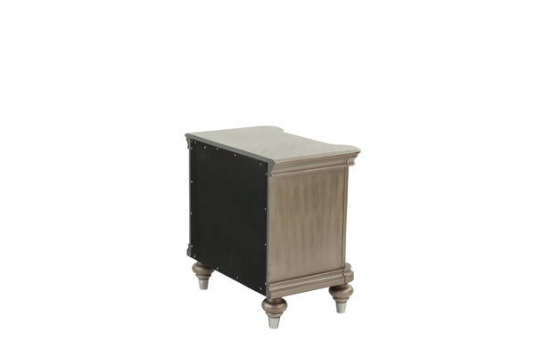 English Elm Luxury Glam Antique Silver-Champagne Nightstand with 2 Drawers, Modern Bedside Storage 28x18x28" B011P210121