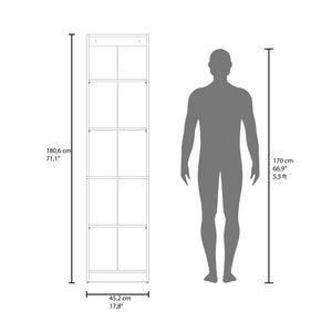 English Elm Surry Tall Bookcase with Fluted Doors Five Shelves Dark Wengue Modern Storage B097P481230
