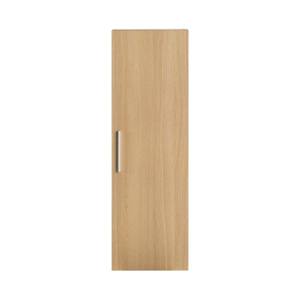 English Elm 12" Wall-mounted Oak Plywood Bathroom Linen Cabinet Slim Floating Single Door Storage W3450P440605