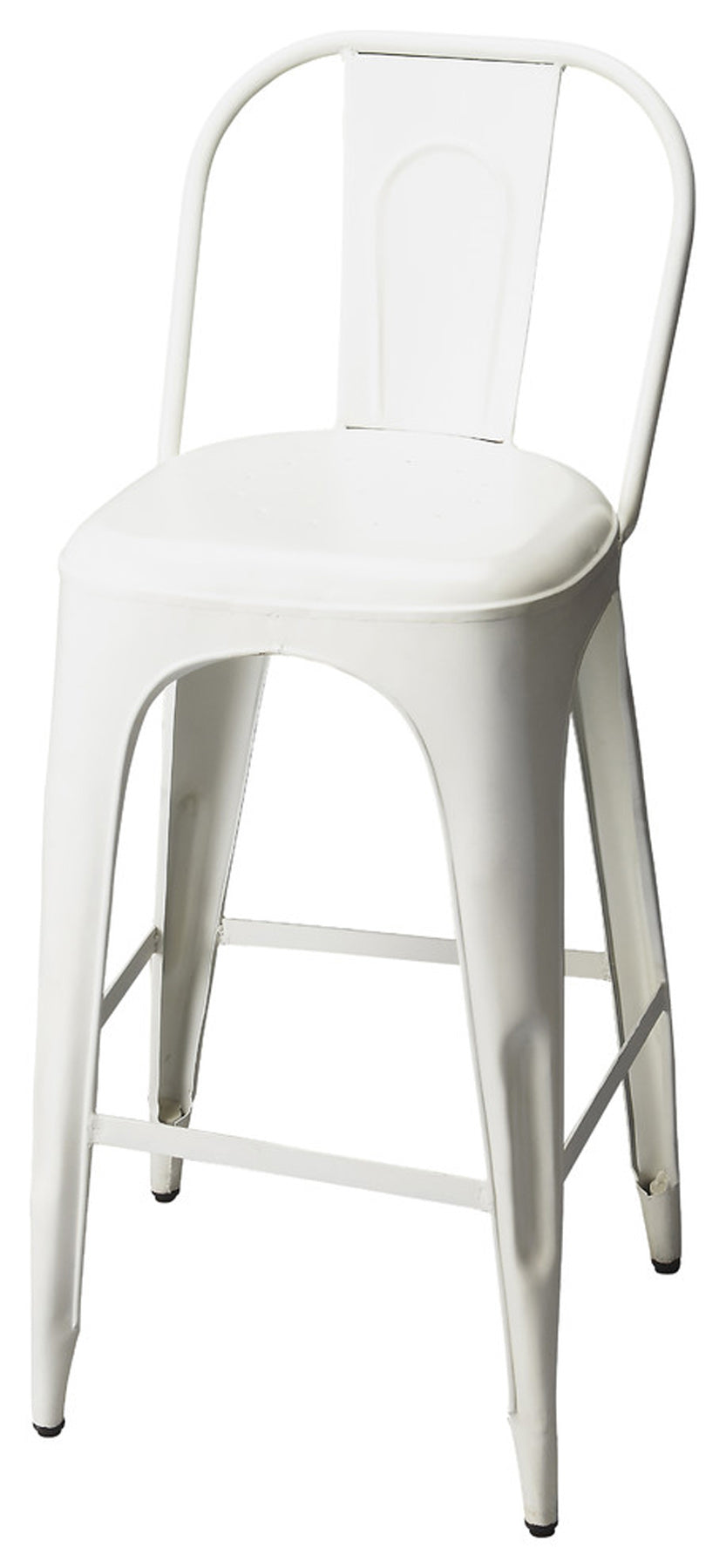 Butler Specialty Alliance Vintage Open Back Bar Stool - Retro Iron Design With Footrest For Stylish Spaces White Iron 3349290-butler