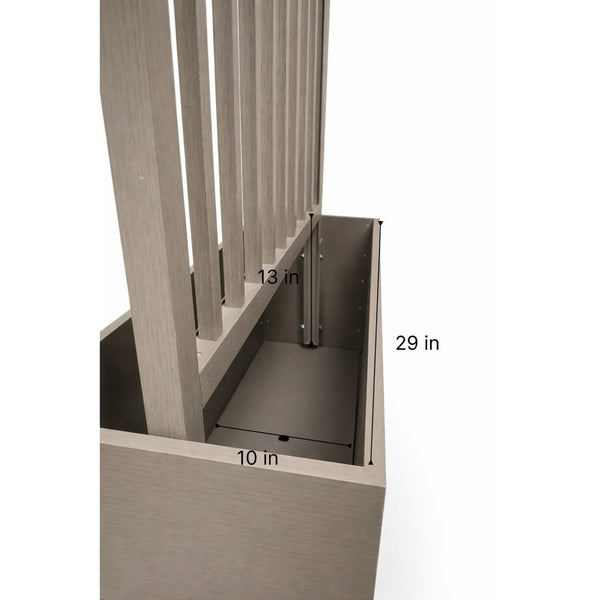 English Elm Terrace Tall Aluminum Divider Planter Warm Wood Tone Finish for Patios and Balconies Brown Grey B2755P462214