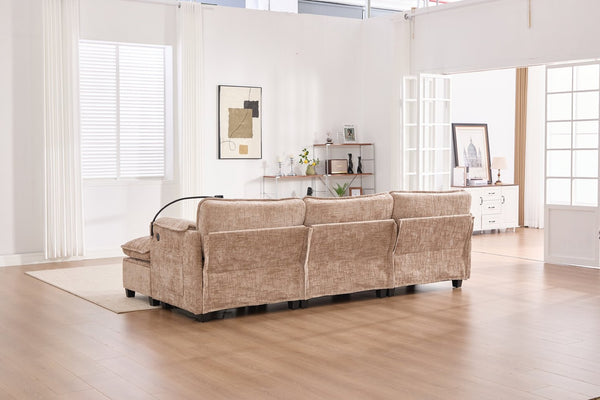 English Elm United We Win 112" Oversized Modular Chenille Sectional Sofa With Storage Ottoman & Usb Charging Ports W1568S00183-GIGA