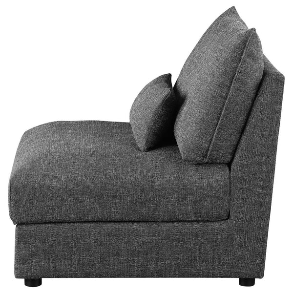 English Elm Wakefield Slipper Accent Chair Armless Foam Seat with Lumbar Pillow Modern Decor B062P451728