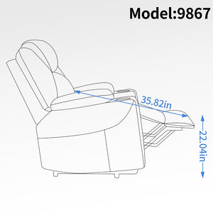 English Elm Up to 350 Lbs Chenille Power Lift Recliner with Massage Heating and Usb Charging Ports Brown W3224S00001