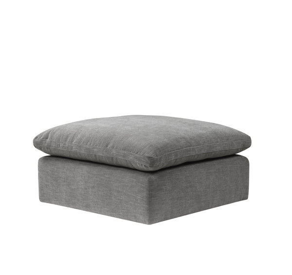 English Elm Naveen Gray Linen Modular Sectional Sofa with Ottoman — Customizable 7-Piece, Plush Foam Seats, Wooden Frame Comfort B2726S00084