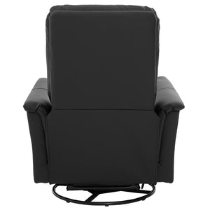 English Elm Manual Recliner Swivel Rocker Boucle Chair with 8-point Massage for Nursery or Living Room Black N763P363763B