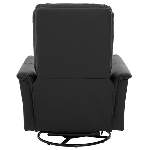 English Elm Manual Recliner Swivel Rocker Boucle Chair with 8-point Massage for Nursery or Living Room Black N763P363763B