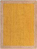 Unique Loom Braided Jute Goa Hand Braided Border Rug Yellow, Natural 9' 0" x 12' 2"