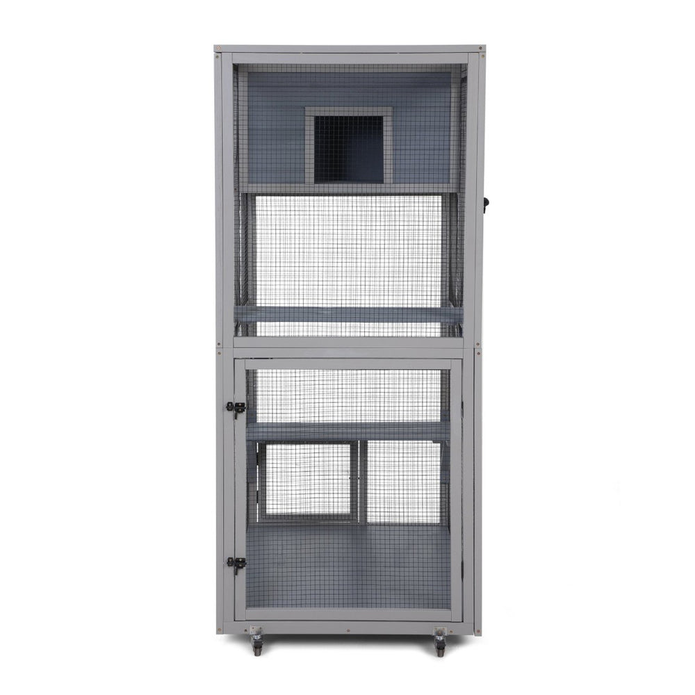 English Elm Wooden Pinewood Small Animal Habitat with Acrylic Panels Ramps Tunnel and Rolling Base W2181P363536
