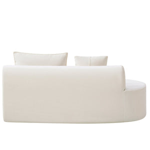 English Elm 138.6" Curved Modular Sectional Sofa Low Profile High Density Foam Living Room Lounge Beige N767P366006B