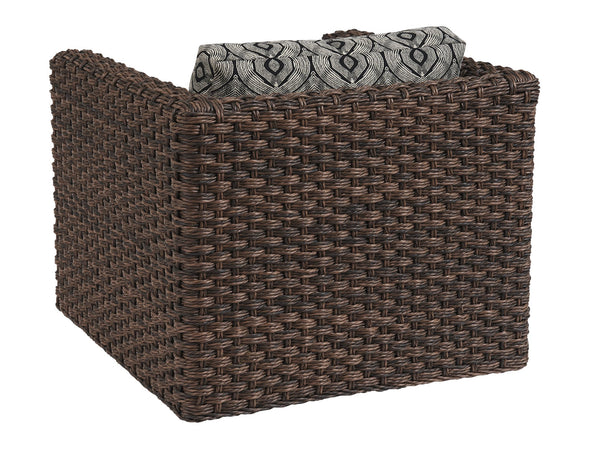 Lexington Tommy Bahama Outdoor 3350-11sg-40 Swivel Glider Lounge Chair - Artisan Crafted, All-weather Wicker, Teak Top, Deep Espresso Finish  Wood 3350-11sg-40